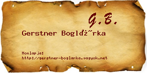 Gerstner Boglárka névjegykártya